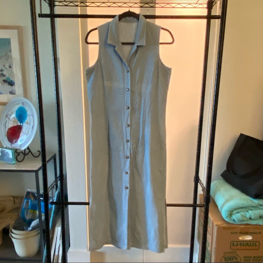 Denim Collar Maxi Dress